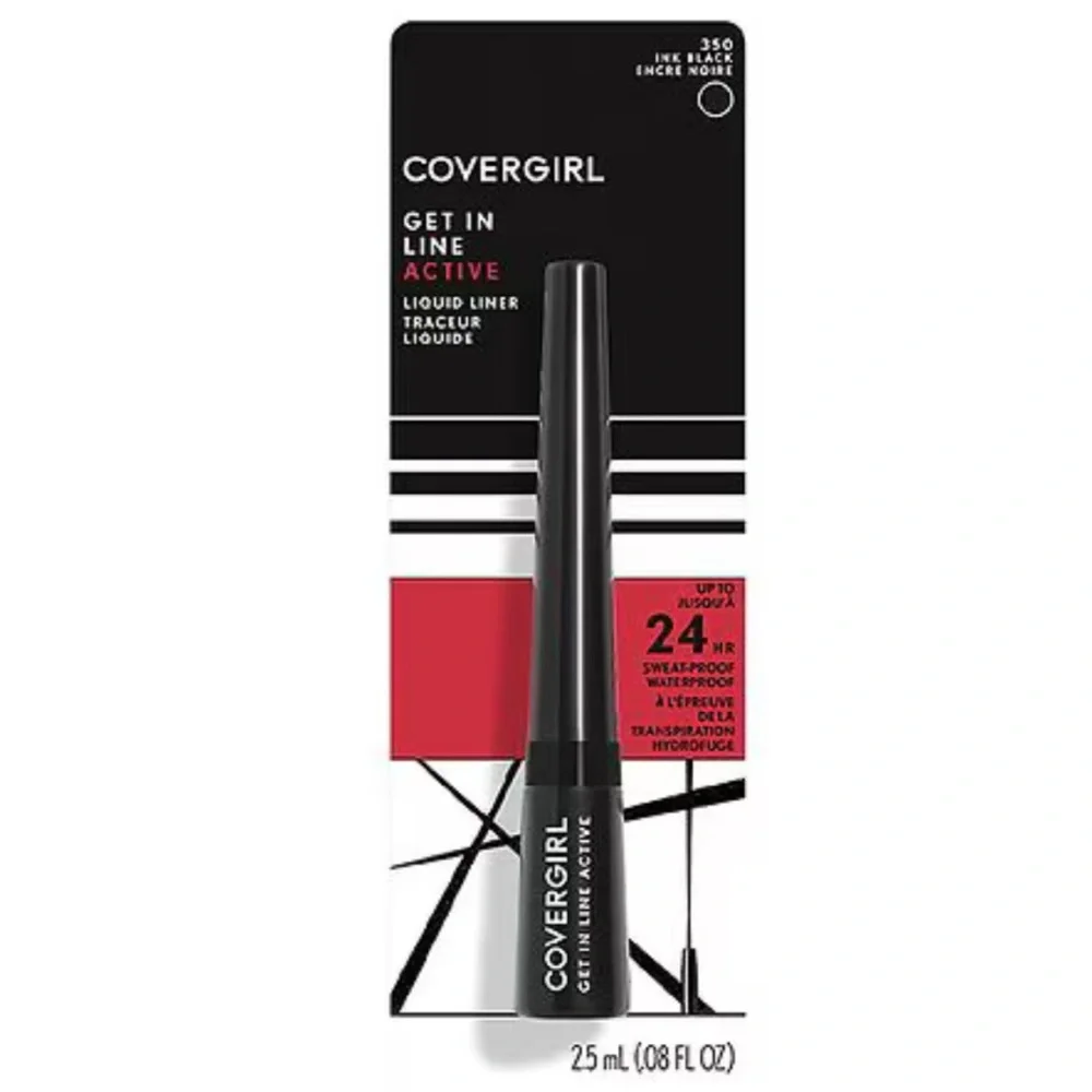 NEW CoverGirl Get In Line Active Liquid Liner, 350 Ink Black, 2.5 ml
